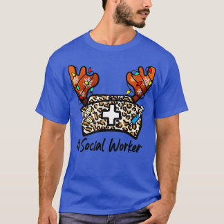 T-shirt Christmas Reindeer Casquette du travailleur social