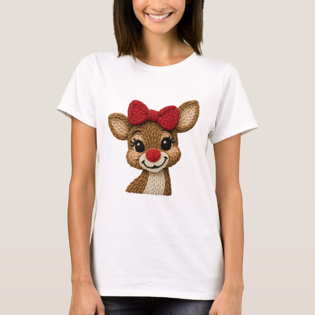 T-shirt Christmas Reindeer Shirt – Cute Rudolph-Inspired  (Devant)