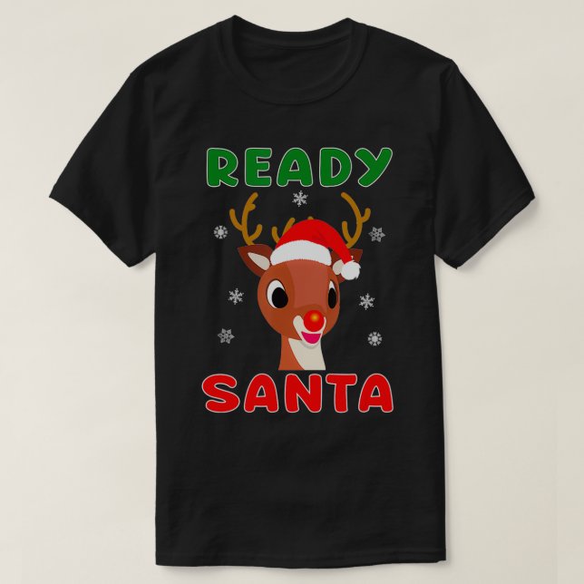 T-shirt Christmas Rudolph Red Nose Reindeer Kids Gift  (Design devant)