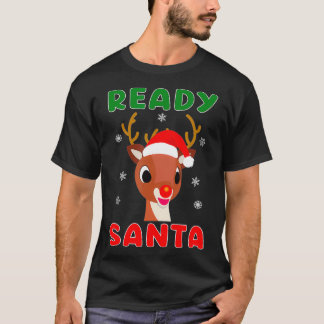 T-shirt Christmas Rudolph Red Nose Reindeer Kids Gift