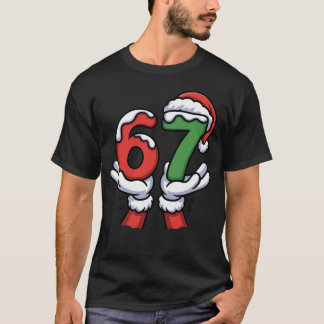 T-shirt Christmas Santa Hand 67 6 7 