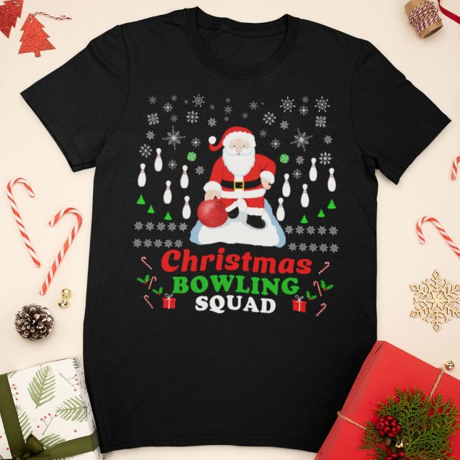 T-shirt Christmas Santa's Bowling Squad (Créateur téléchargé)