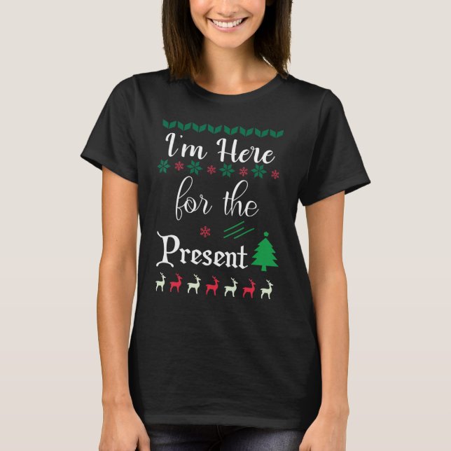 T-shirt Christmas Snow Cookies Mistletoe Snowman Present (Devant)