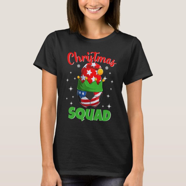 T-shirt Christmas Squad   Elf Soccer Family Matching Pajam (Devant)