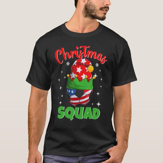 T-shirt Christmas Squad   Elf Soccer Family Matching Pajam (Devant)