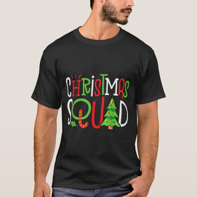 T-shirt Christmas Squad Funny Xmas Tree Family Matching Pa (Devant)