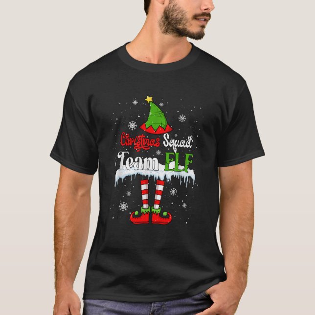 T-shirt Christmas Squad Team Elf Sunglasses Costume Family (Devant)