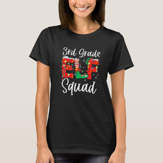 T-shirt Christmas Teacher 3rd Grade Elf Squad Matching Gro (Devant)