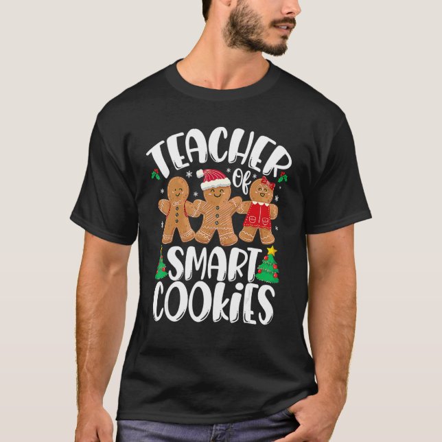 T-shirt Christmas Teacher Cute Gingerbread Cookies (Devant)