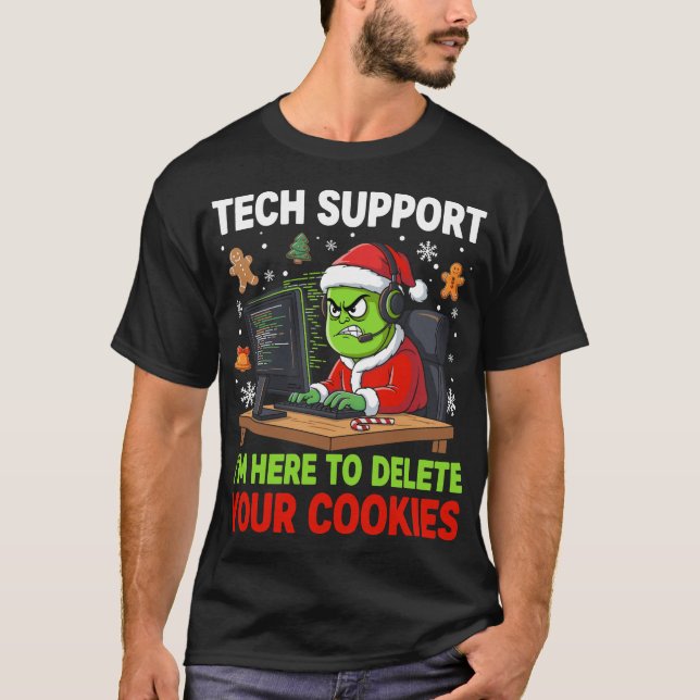 T-shirt Christmas Tech Support Here to Delete Cookies  (Devant)