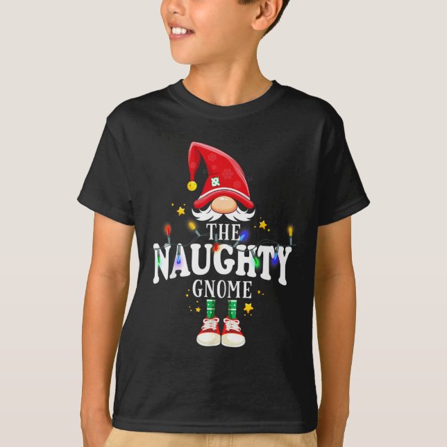 T-shirt Christmas The Naughty Gnome X-mas Matching Pjs  (Devant)