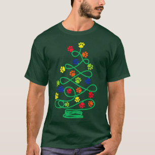 T-shirt Christmas Tree Of And Paw Prints Dog Lover Pajamas