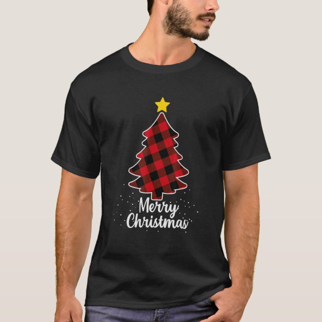 T-shirt Christmas Tree Santa Fun Celebration  Family (Devant)