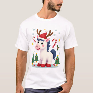 T-shirt Christmas Unicorn mignonne