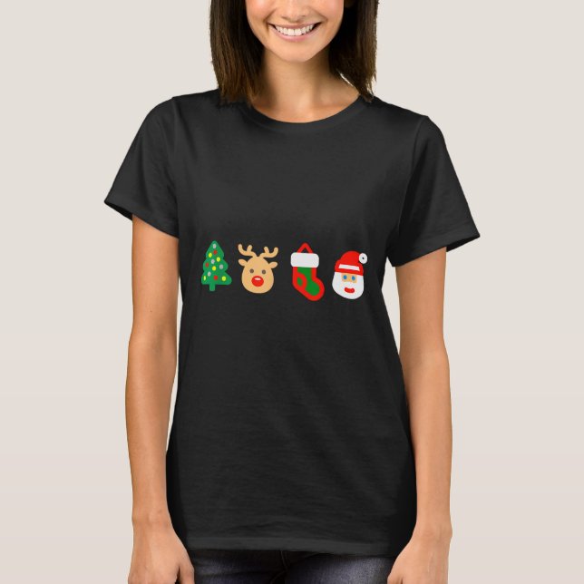 T-shirt Christmas Xmas Santa, Tree, Stocking, Reindeer Des (Devant)