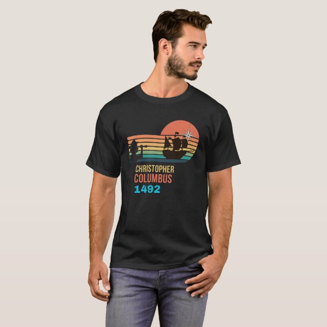 T-shirt Christopher Columbus day history (Devant entier)