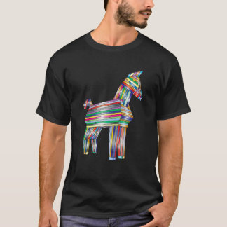 T-shirt Chromatic Abstract Colorful Trojan Horse Watercolo