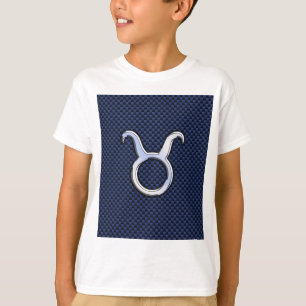 T-shirt Chrome Comme Taurus Zodiac Signe Bleu Carbone Impr