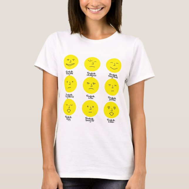 T-shirt chronique d'Emoji de douleur : Jaune (Devant)