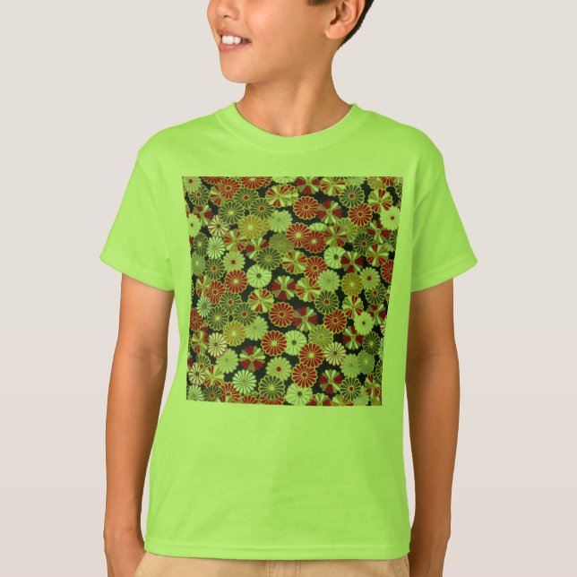 T-shirt Chrysanthèmes en or (Devant)