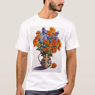 T-shirt Chrysanthèmes oranges
