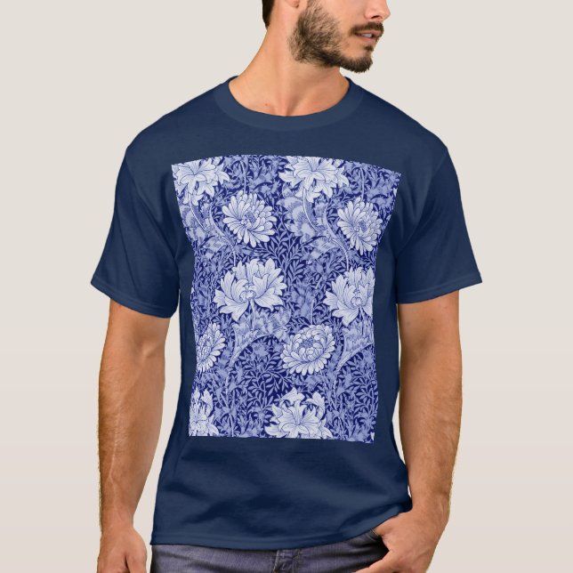 T-shirt Chrysanthemum Blue, William Morris (Devant)