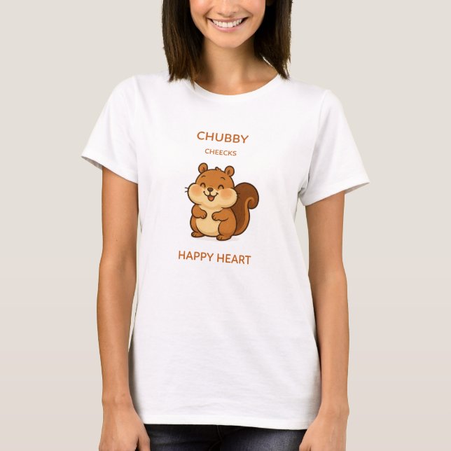 T-shirt Chubby Cheeks Happy Heart (Devant)