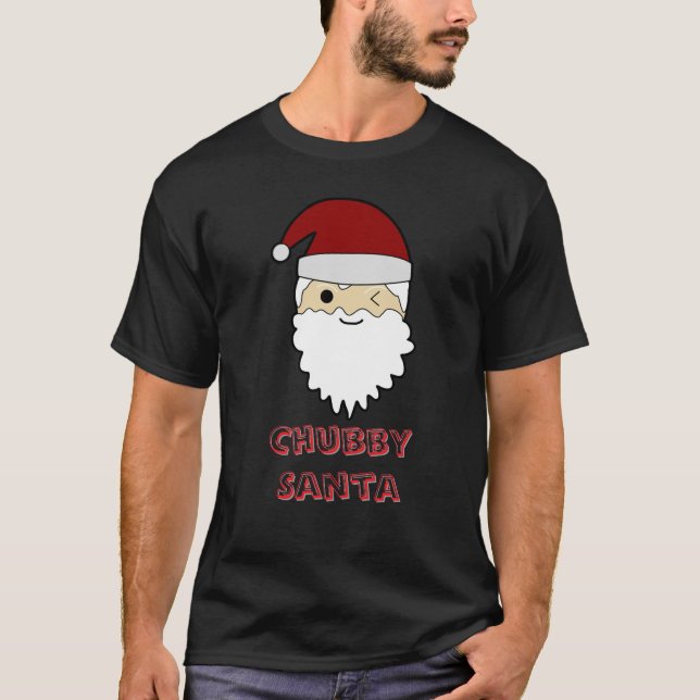 T-shirt Chubby Cute Santa Face – Adorable Christmas Tee (Devant)