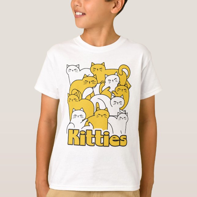 T-shirt Chubby Kitties Design - Cat Art adorable (Devant)