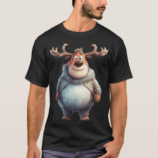T-shirt Chubby Reindeer À Noël. Numéro 1