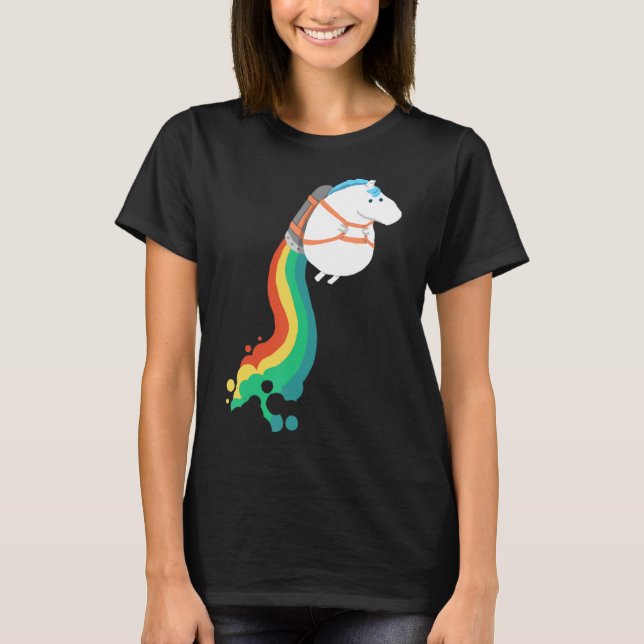 T-shirt Chubby Unicorn Rainbow Jetpack (Devant)