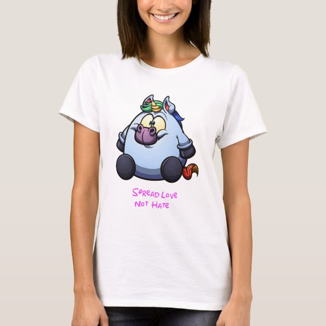T-shirt Chubby Unicorn Répandre L'Amour Pas La Haine (Devant)