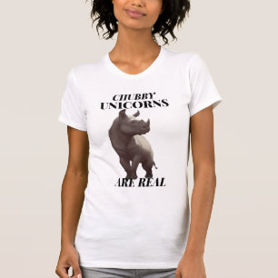 T-shirt Chubby Unicorns Sont De Véritables Tee, Drôle Rhin