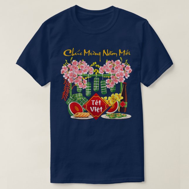 T-shirt Chuc Mung Nam Moi Bonne année lunaire vietnamienne (Design devant)