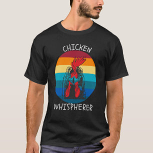 T-shirt Chuchoteur de poulets avec poulet de jardin rétro 