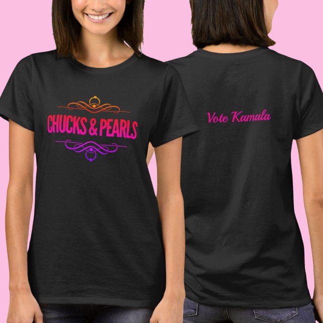 T-shirt Chucks & Perles Voter Kamala Black (Créateur téléchargé)