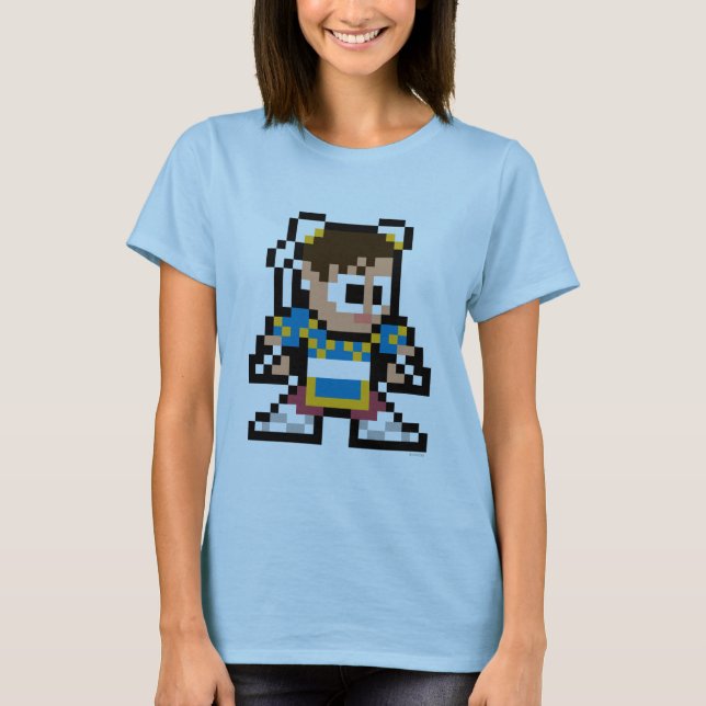 T-shirt Chun-Li à 8 bits (Devant)