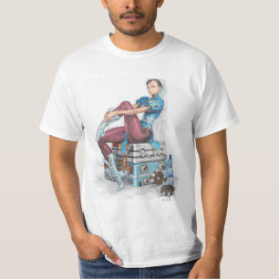 T-shirt Chun-Li attachant la chaussure