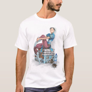 T-shirt Chun-Li attachant la chaussure
