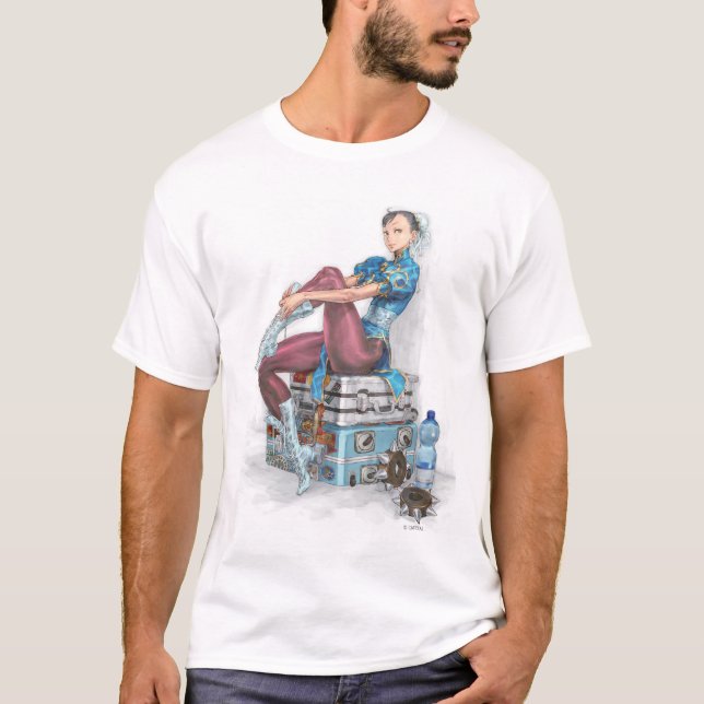 T-shirt Chun-Li attachant la chaussure (Devant)
