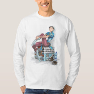 T-shirt Chun-Li attachant la chaussure