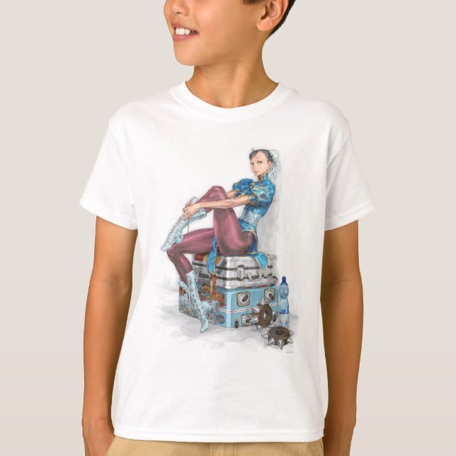 T-shirt Chun-Li Tying Shoe (Devant)