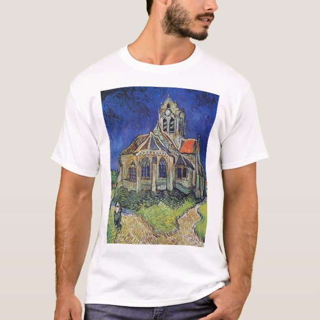 T-shirt Church at Auvers 1890 par Vincent van Gogh (Devant)