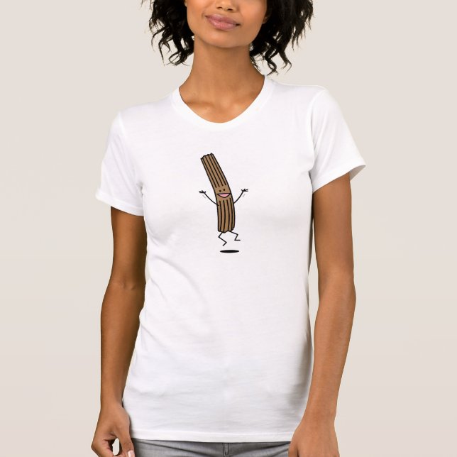 T-shirt Churro sautant encourageant (Devant)