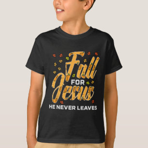 T-shirt Chute de Jésus Thanksgiving Automne Christian Men