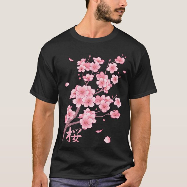 T-shirt Chute de la fleur de cerisier Sakura (Devant)