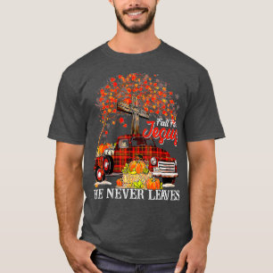 T-shirt Chute pour Jésus Il Jamais Citrouille Feuille Cami