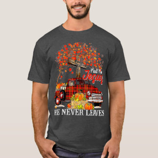 T-shirt Chute pour Jésus Il Jamais Citrouille Feuille Cami