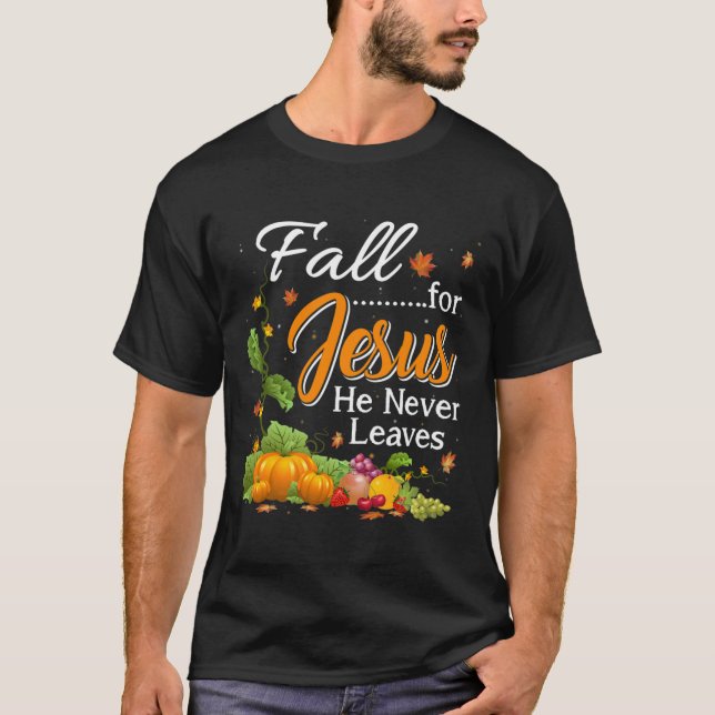 T-shirt Chute Pour Jésus Il N'A Jamais Feuille Chrétien Ai (Devant)