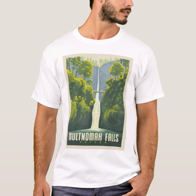 T-shirt Chutes Multnomah | Oregon (Devant)